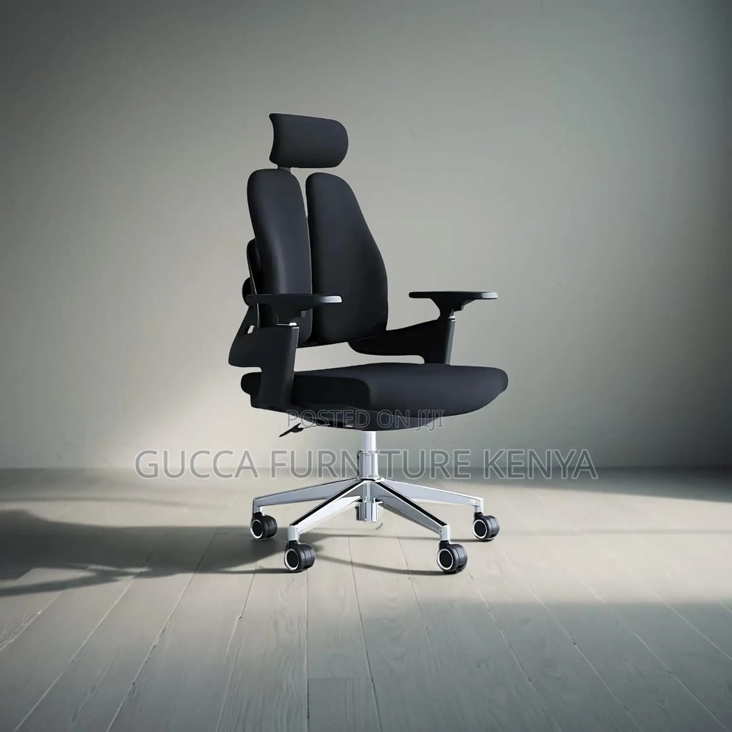 Office Chair: Adjustable Fabric Lumber Executive Desk Chair