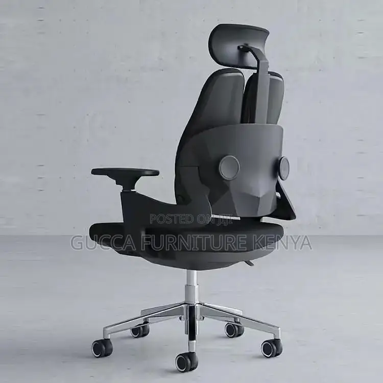 Office Chair: Adjustable Fabric Lumber Executive Desk Chair