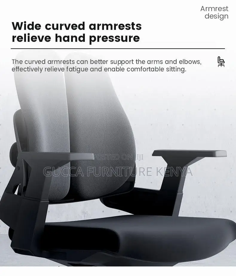 Office Chair: Adjustable Fabric Lumber Executive Desk Chair