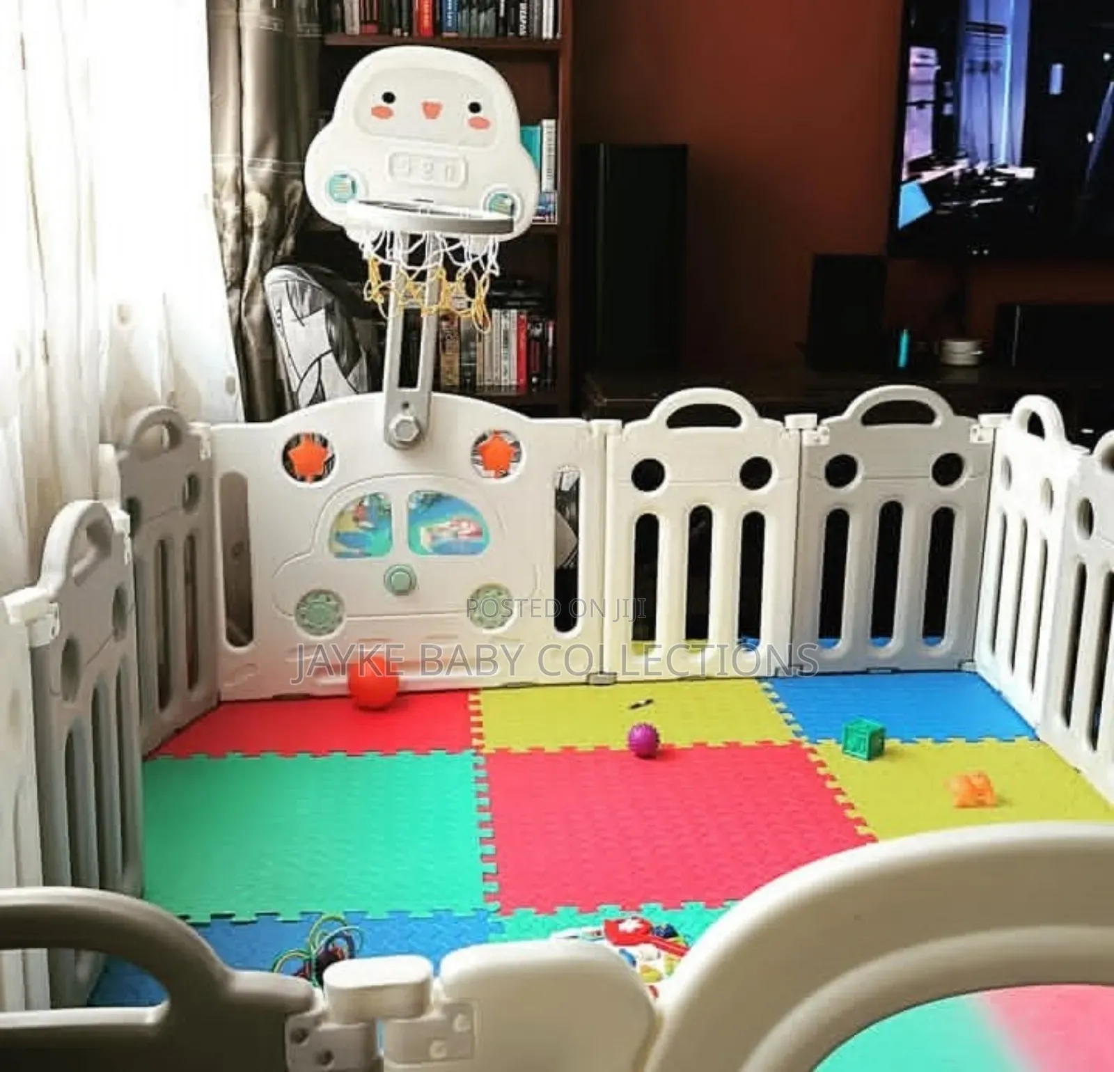 14 Panels Foldable Baby Playpen With Hoop