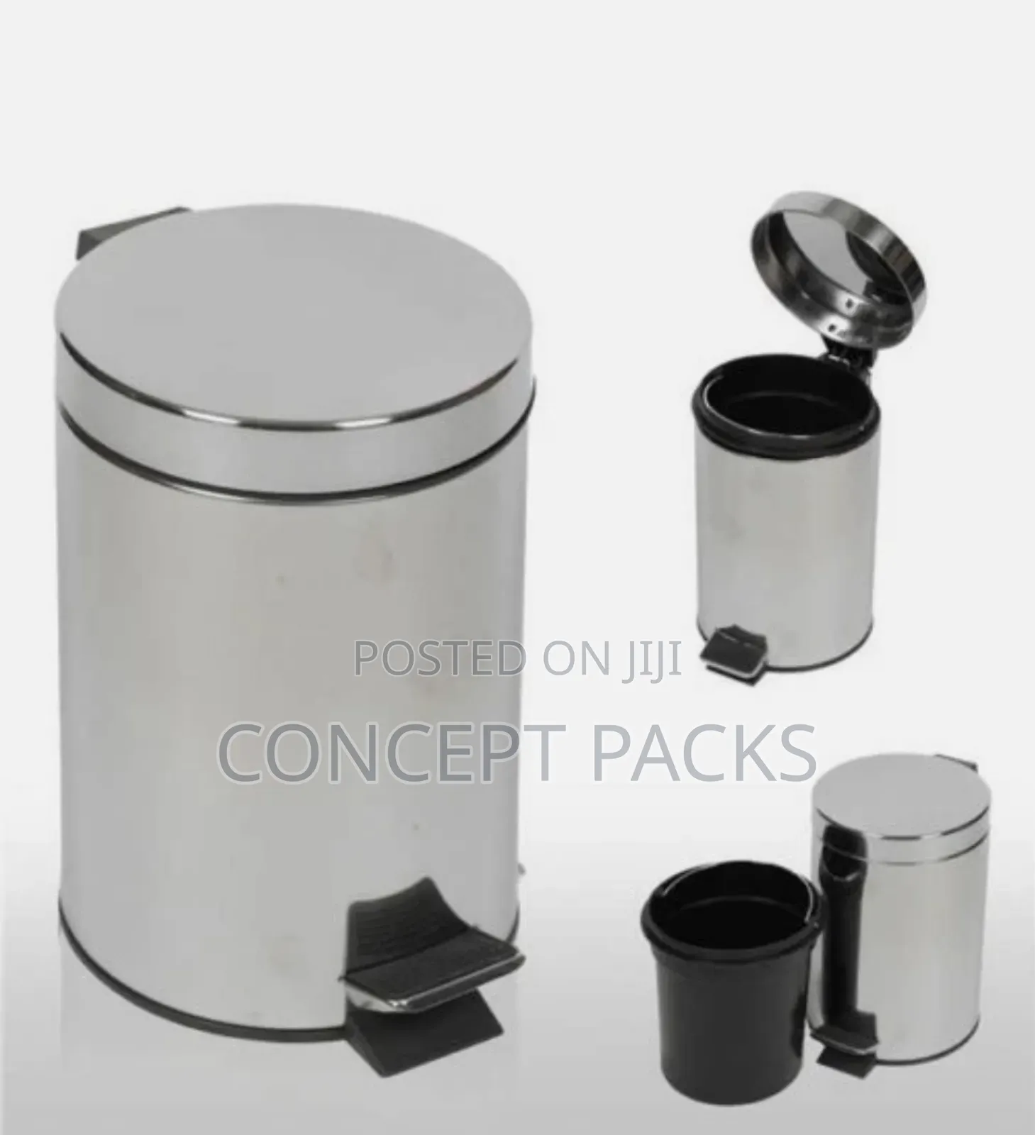 5 Litre Stainless Pedal Bin Height 28.5cm and Diameter 20cm
