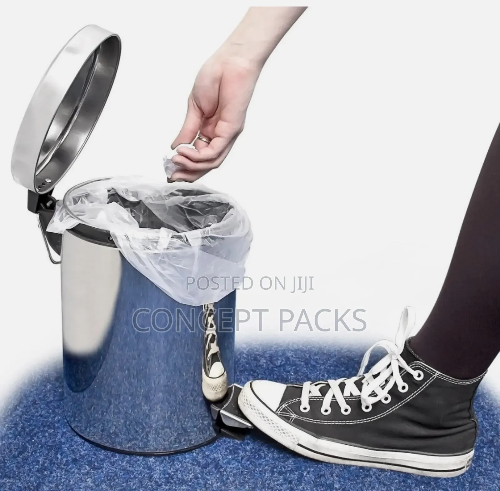 5 Litre Stainless Pedal Bin Height 28.5cm and Diameter 20cm