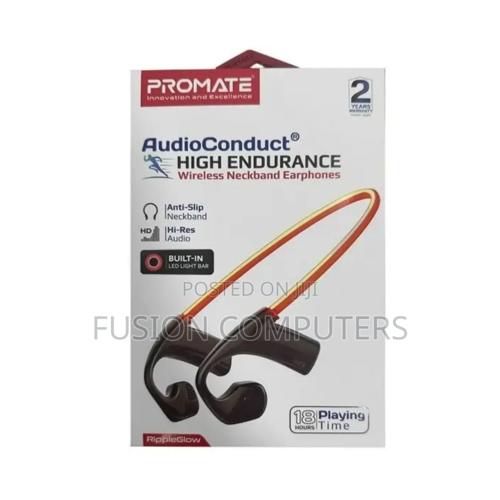 Promate Ripple Glow High-Endurance Wireless Neckband Earphones