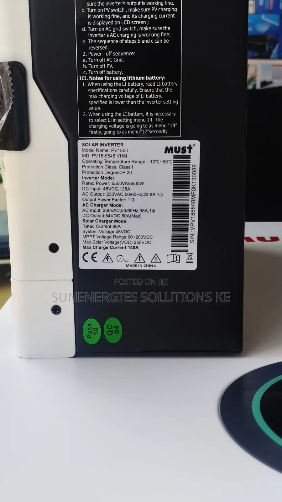5.5kw 48v Must Hybrid Inverter System