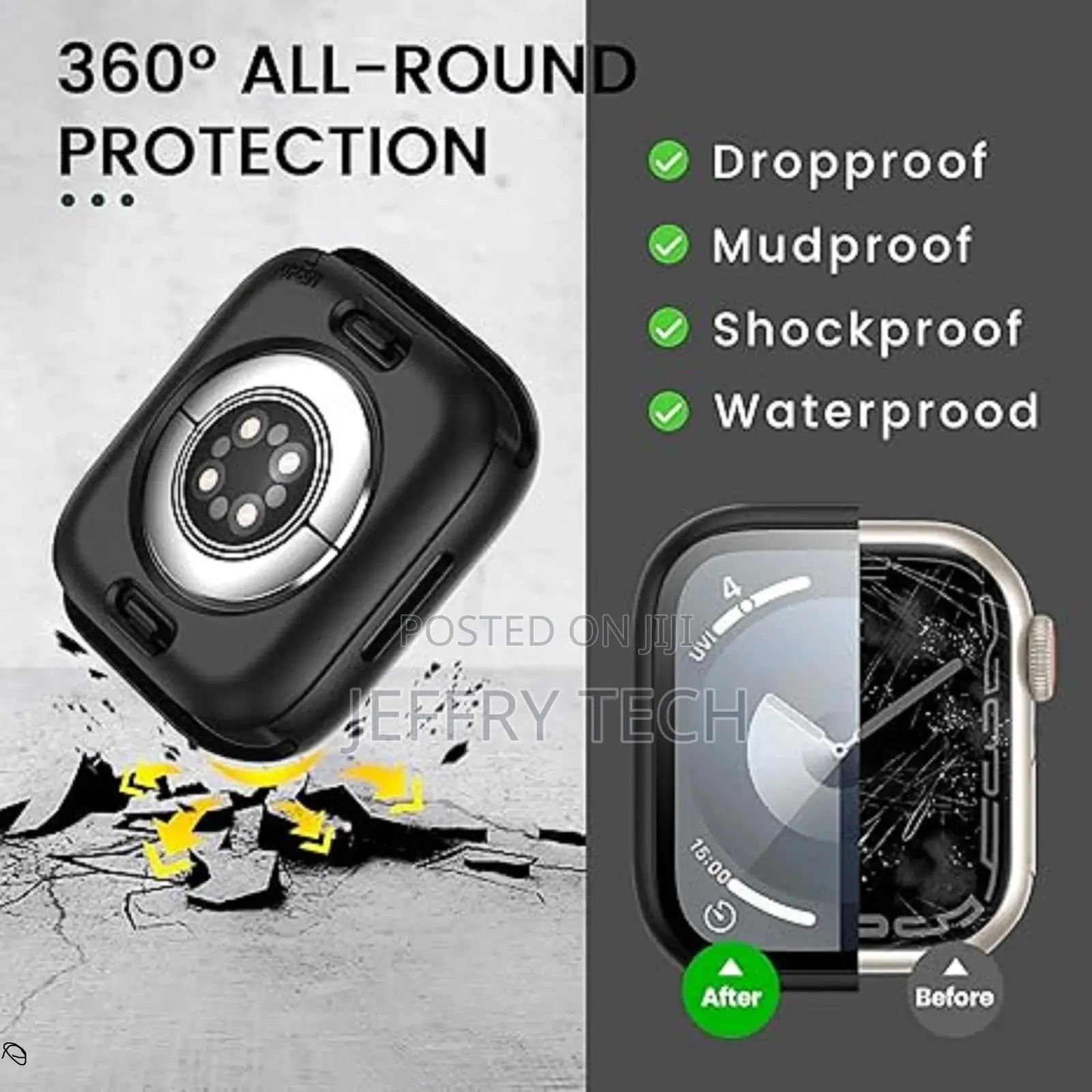 Goton Waterproof Hard Case for Apple Watch Screen Protector 41mm