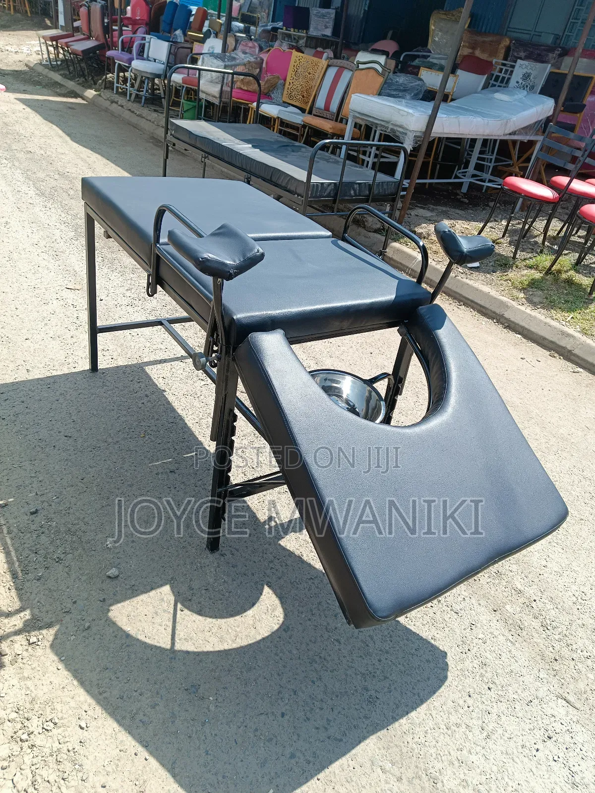 Black Leather Delivery Bed ,