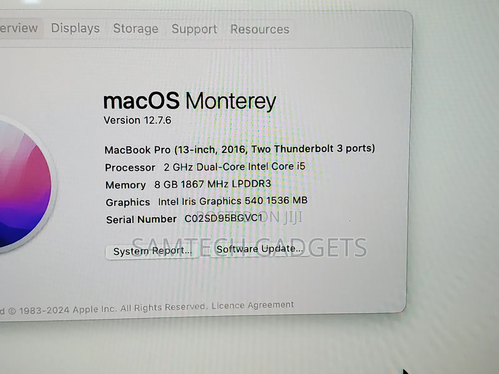 Laptop Apple MacBook Pro 2016 8GB Intel Core I5 SSD 256GB