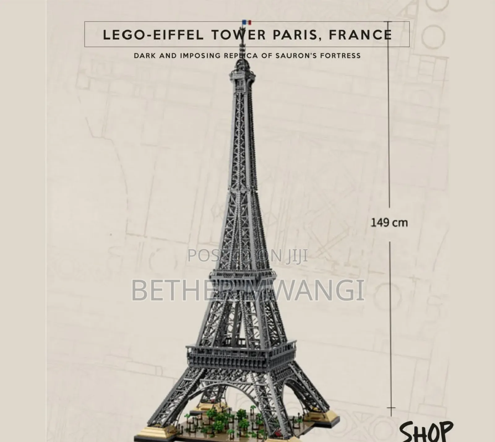 Lego - Eiffel Tower Paris, France in Kenya