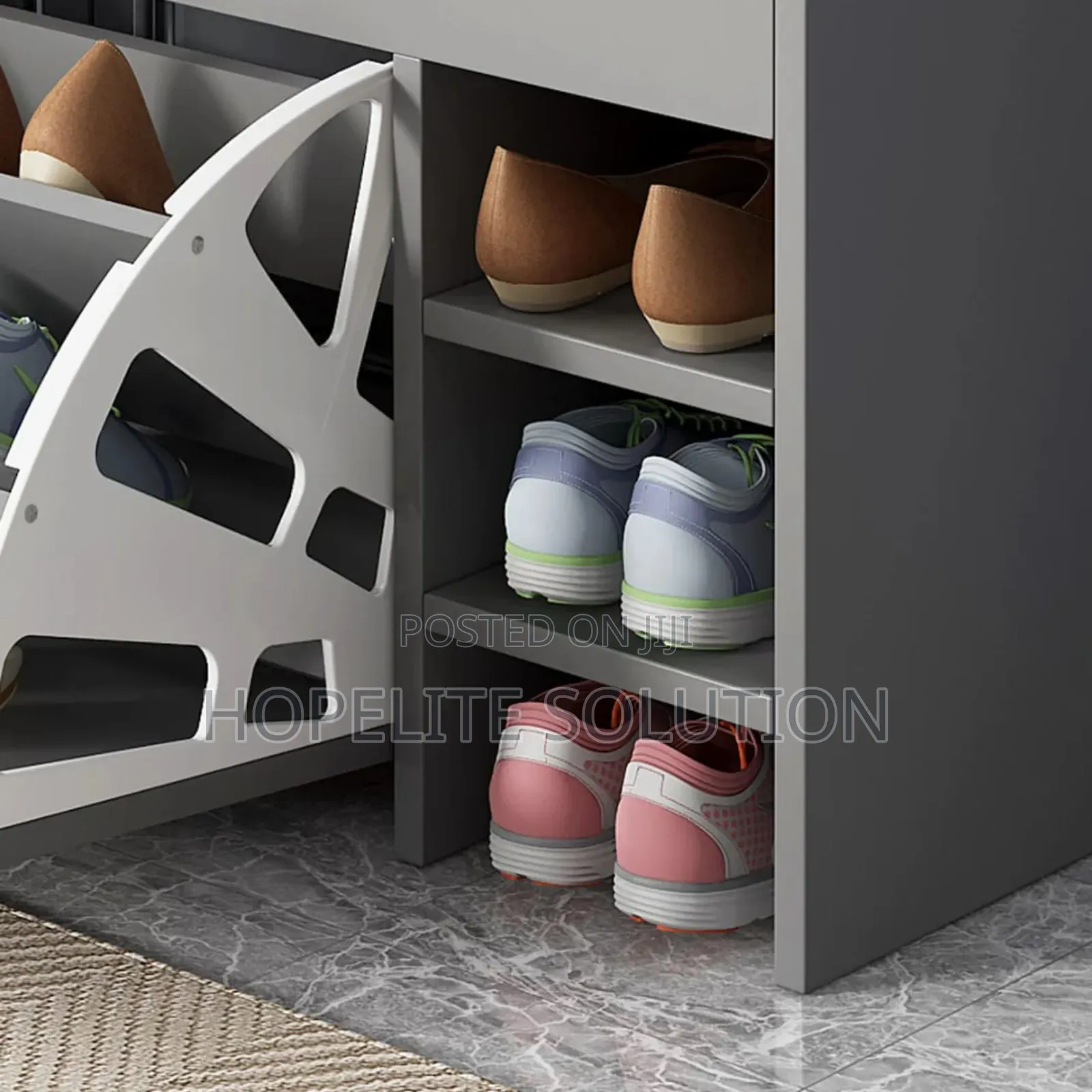 Bucket Flip Shoe Cabinet With Changing Stool