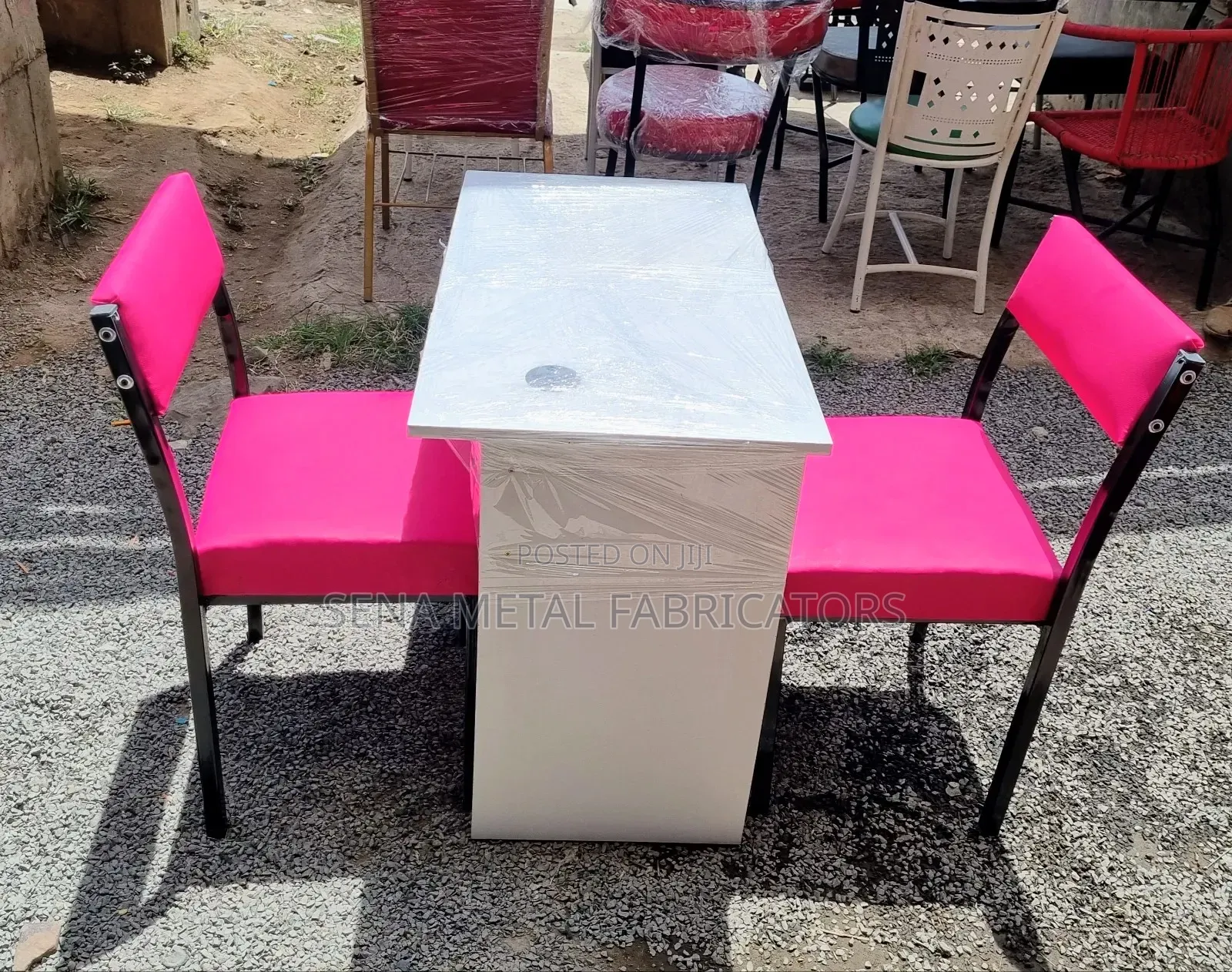 Pink Chairs for Manicure Set.
