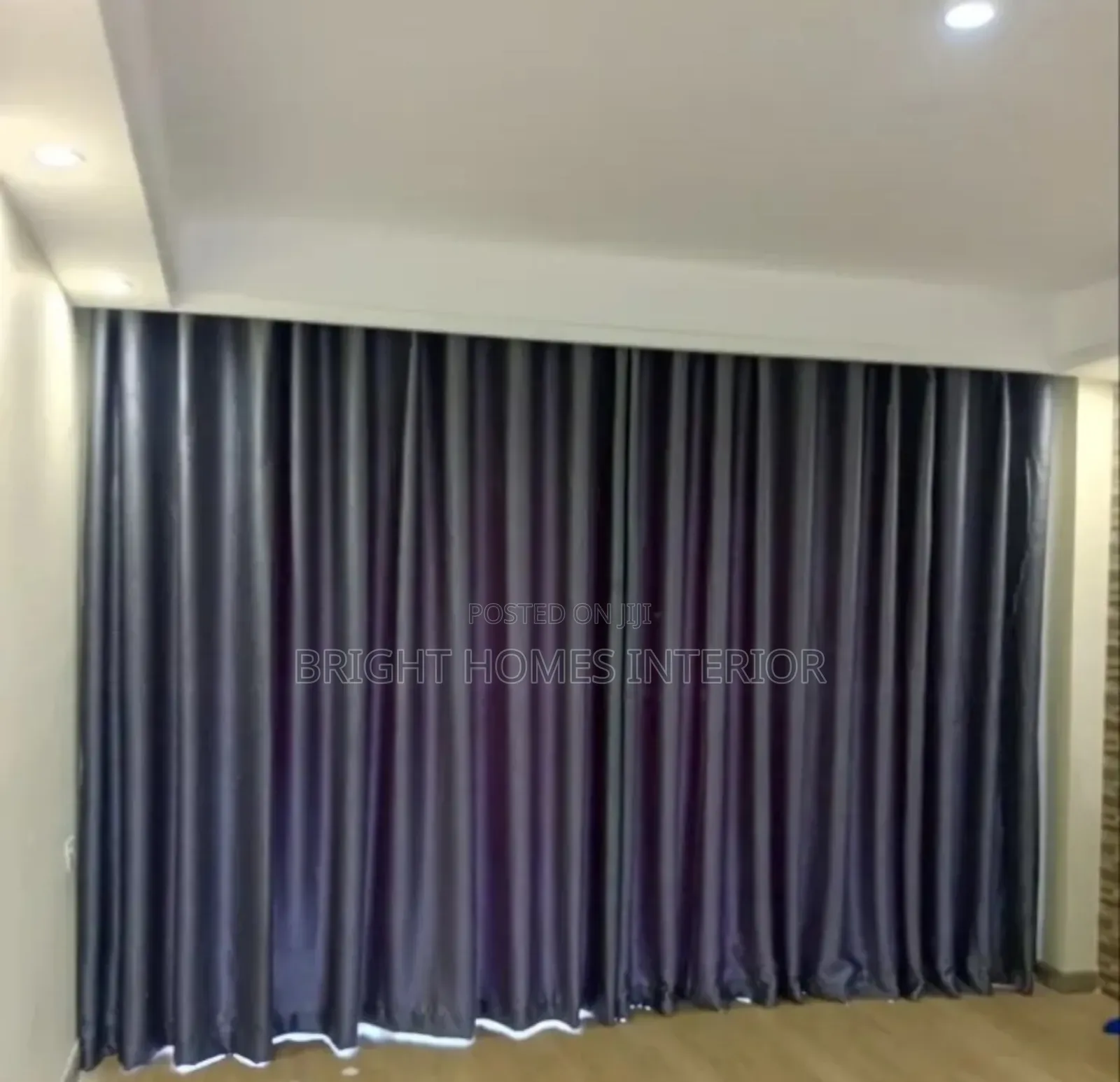 Blackout Dark Grey Curtain Available