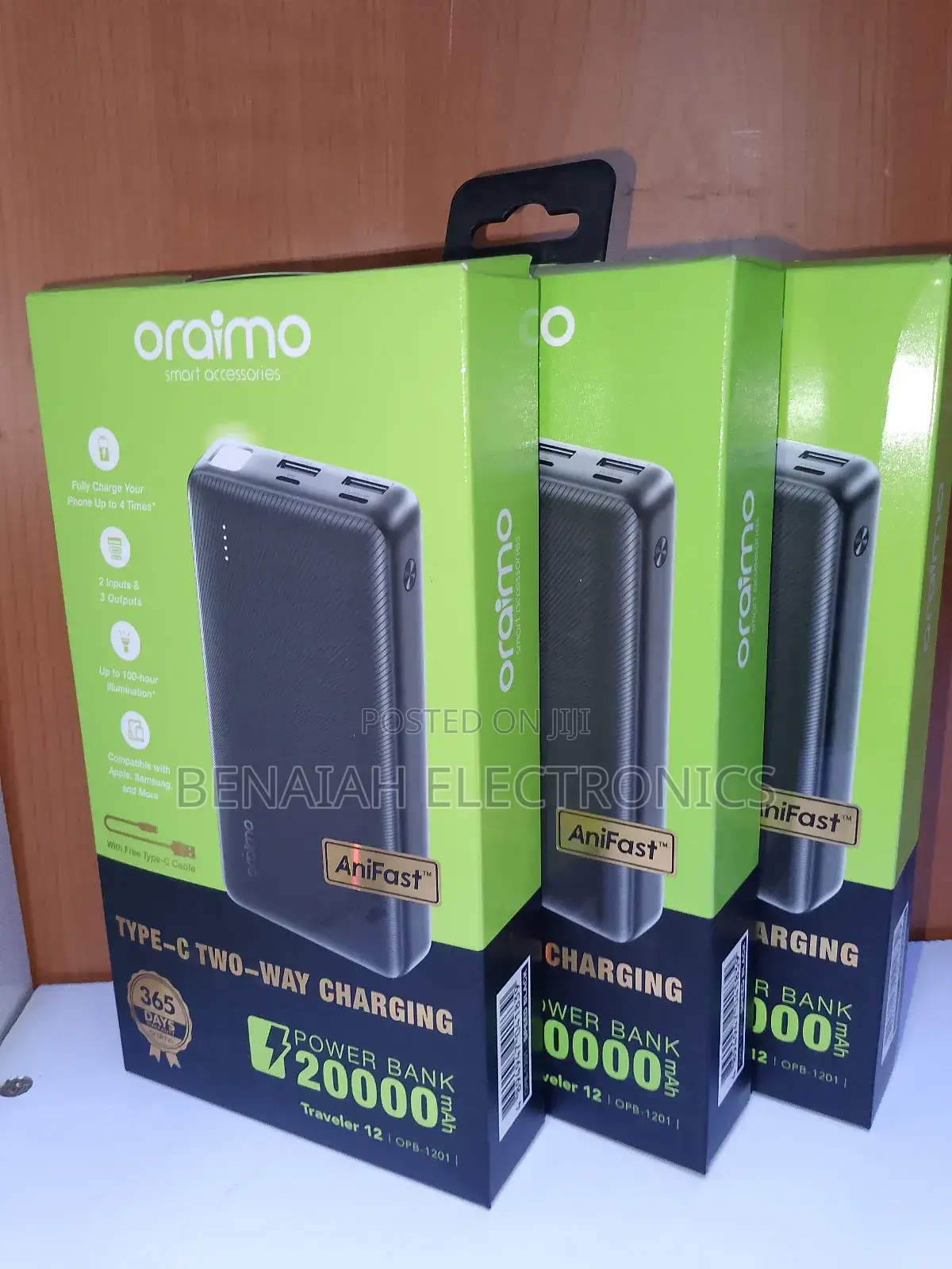 Oraimo Powerbank 20000 Mah, Portable Slim Efficient Powerbank
