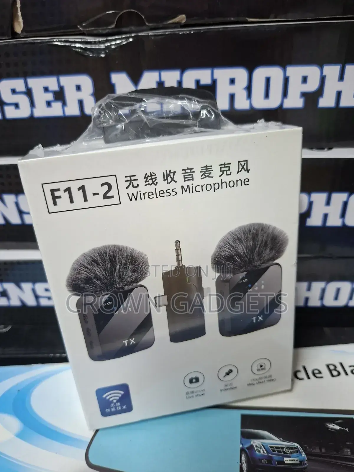 F11-2 Wireless Lavalier Mic 3-in-1 Clip-on With Noise Cancel
