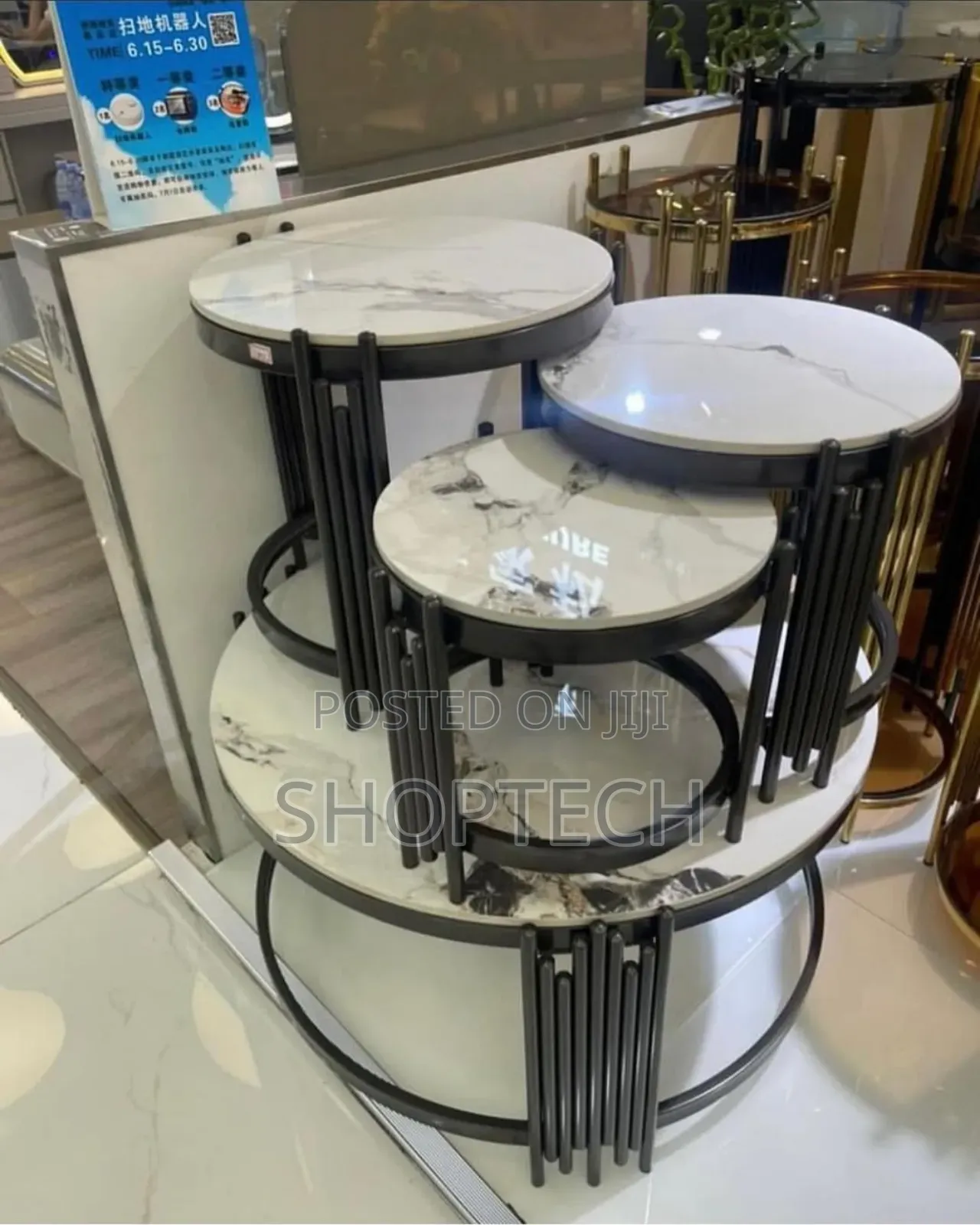 4 In 1 Executive Pure Marble Table