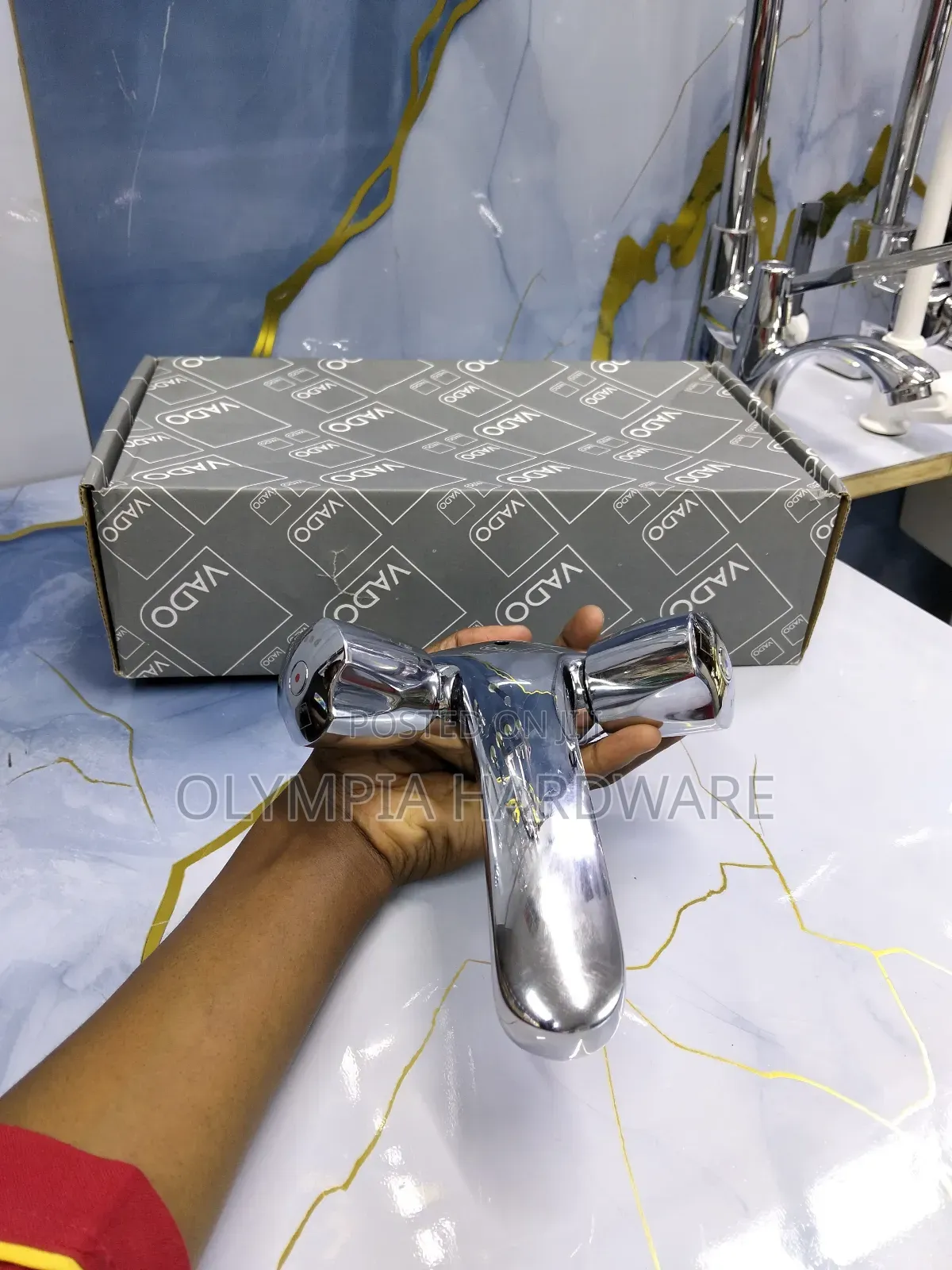 Vado Basin Mixer (Double Handle) Silver