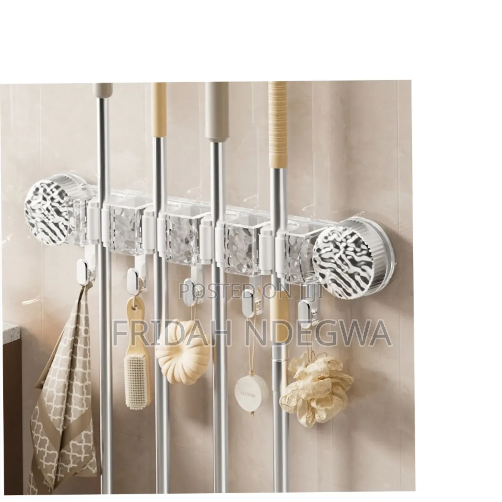 *4-Holes Multi-Purpose Hooks Mop Hanger / Rack
