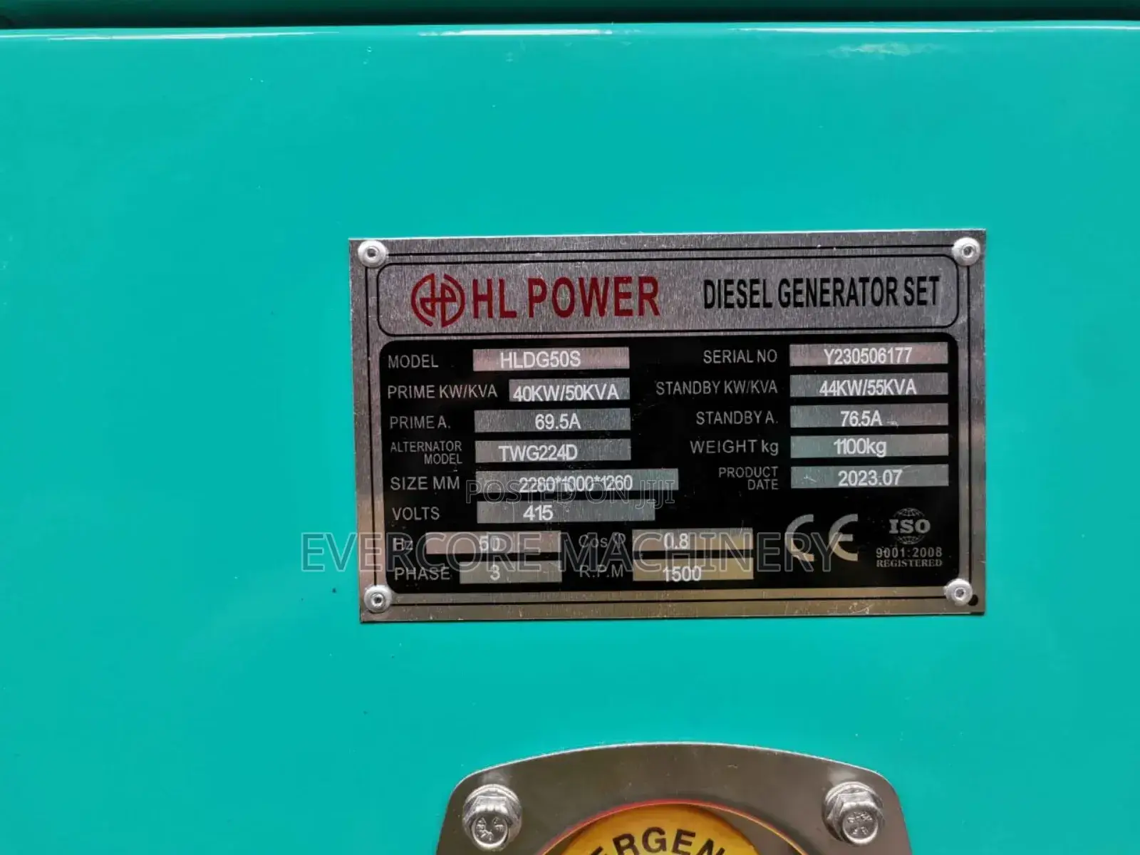 Hl Power 50kva Diesel Silent Generator With Inbuilt Automatic Switch.