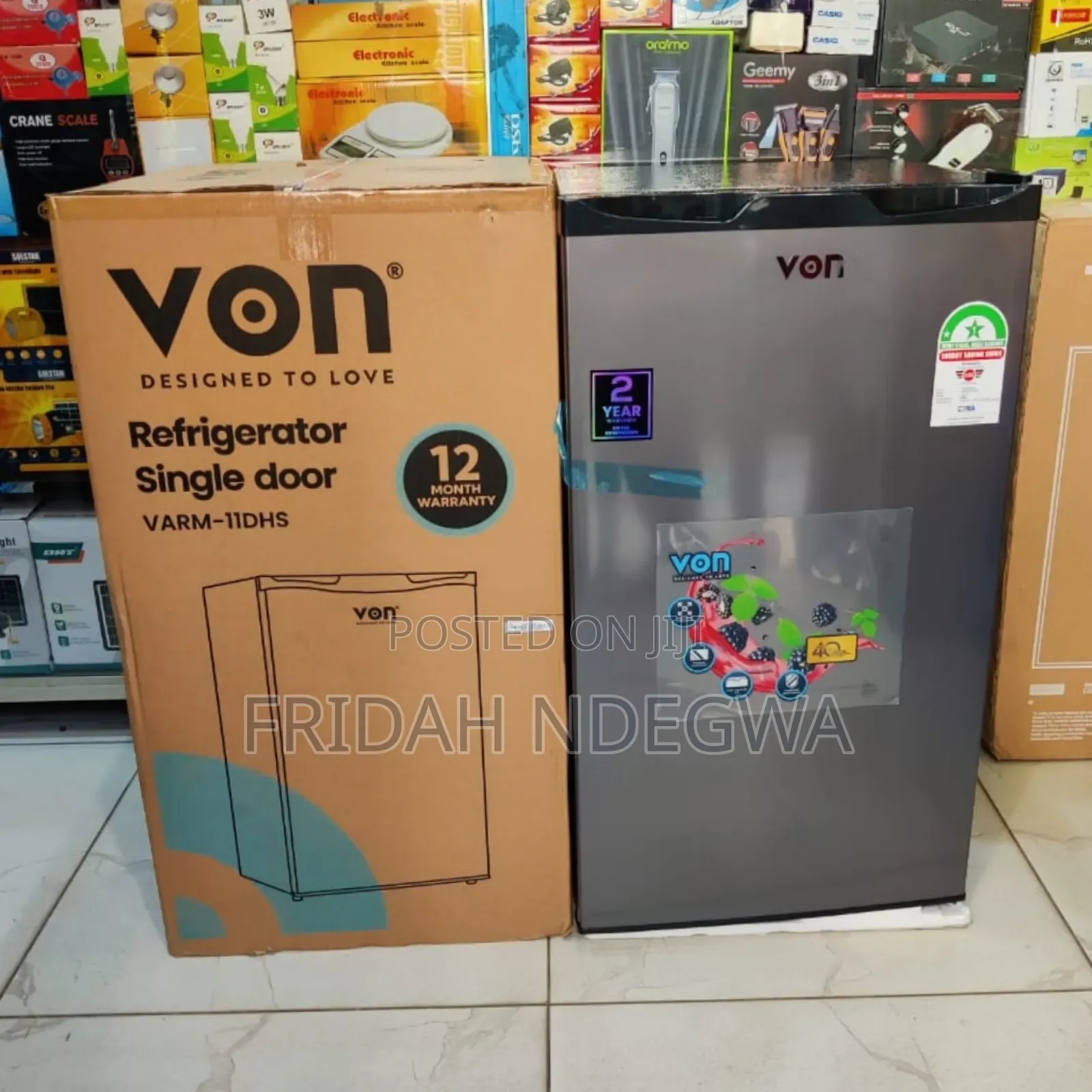 *Von Fridge 90l Single Door
