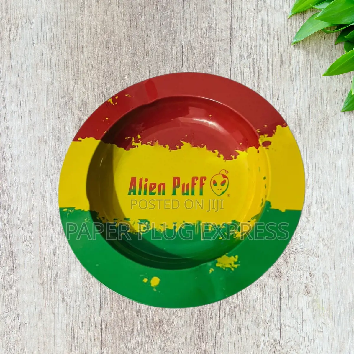 Alien Puff Rasta Metallic Ashtray - 14cm