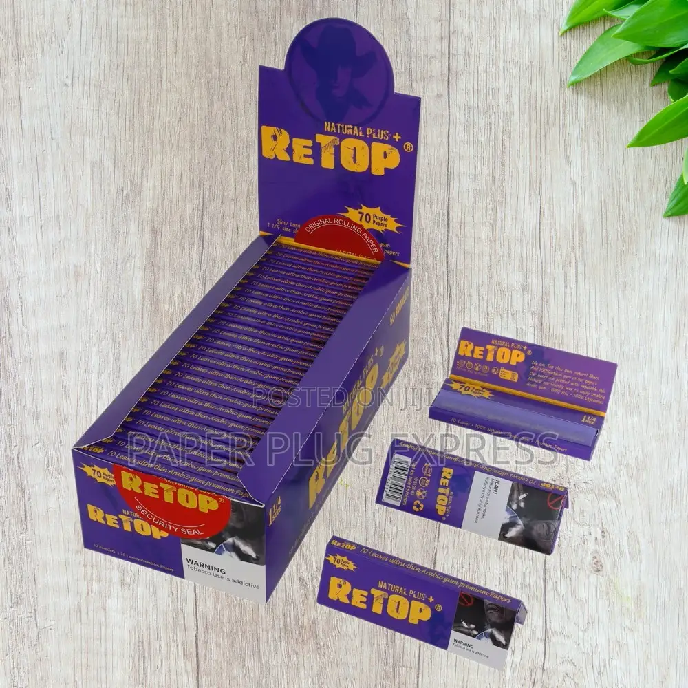 Retop Purple Colored Rolling Papers – 1 1⁄4 Size (79mm)