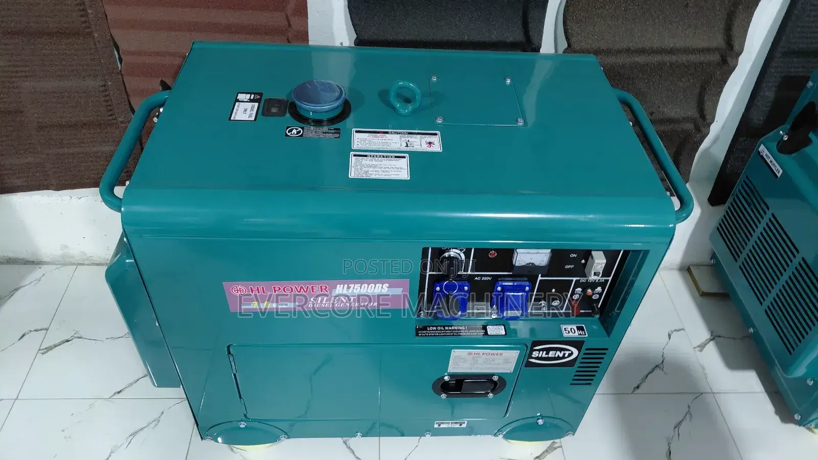 Hl Power 7.5kva Diesel Silent Generator Single Phase Output.