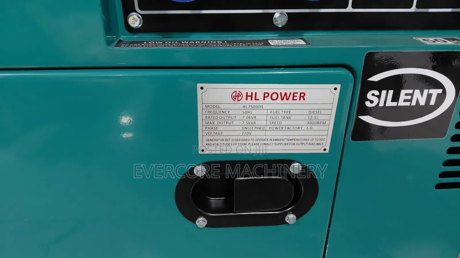 Hl Power 7.5kva Diesel Silent Generator Single Phase Output.