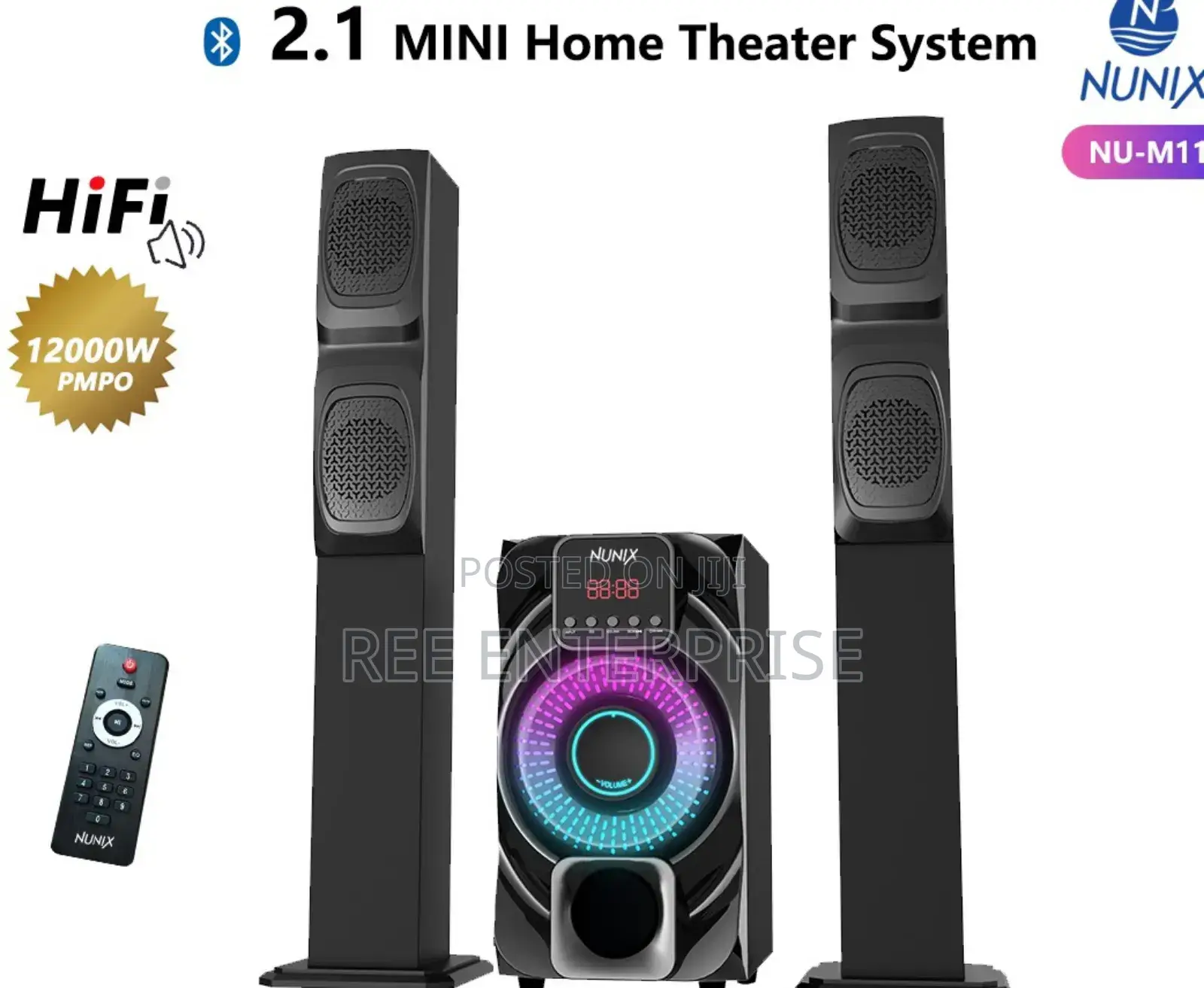 Nunix 2.1ch Nu- M11 Home Theater Speaker System Tall Boy
