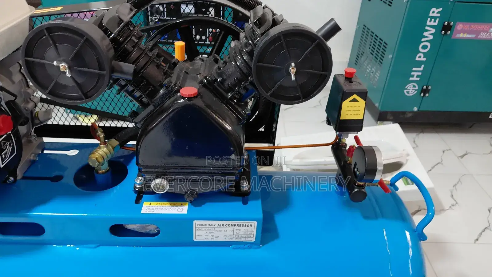 Primo Italy Petrol 150l Air Compressor Machine.