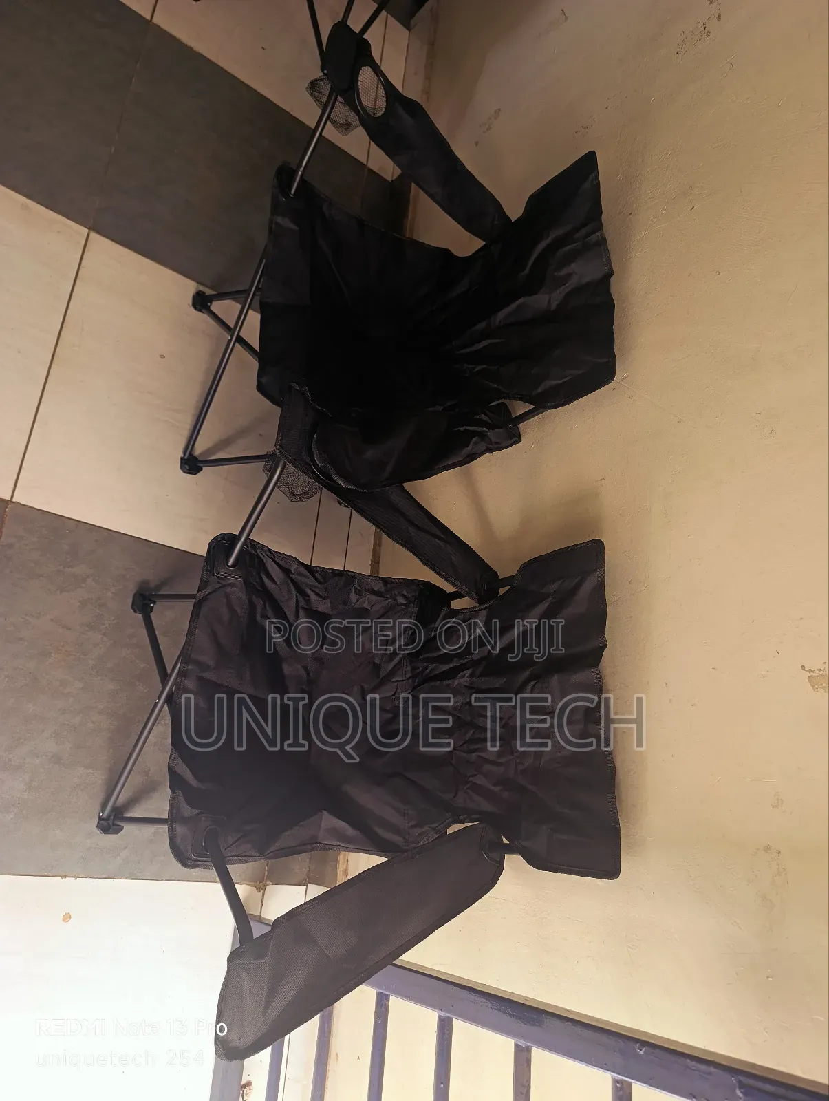 Portable Foldable Camping Chair With Armrest and Cup Holder
