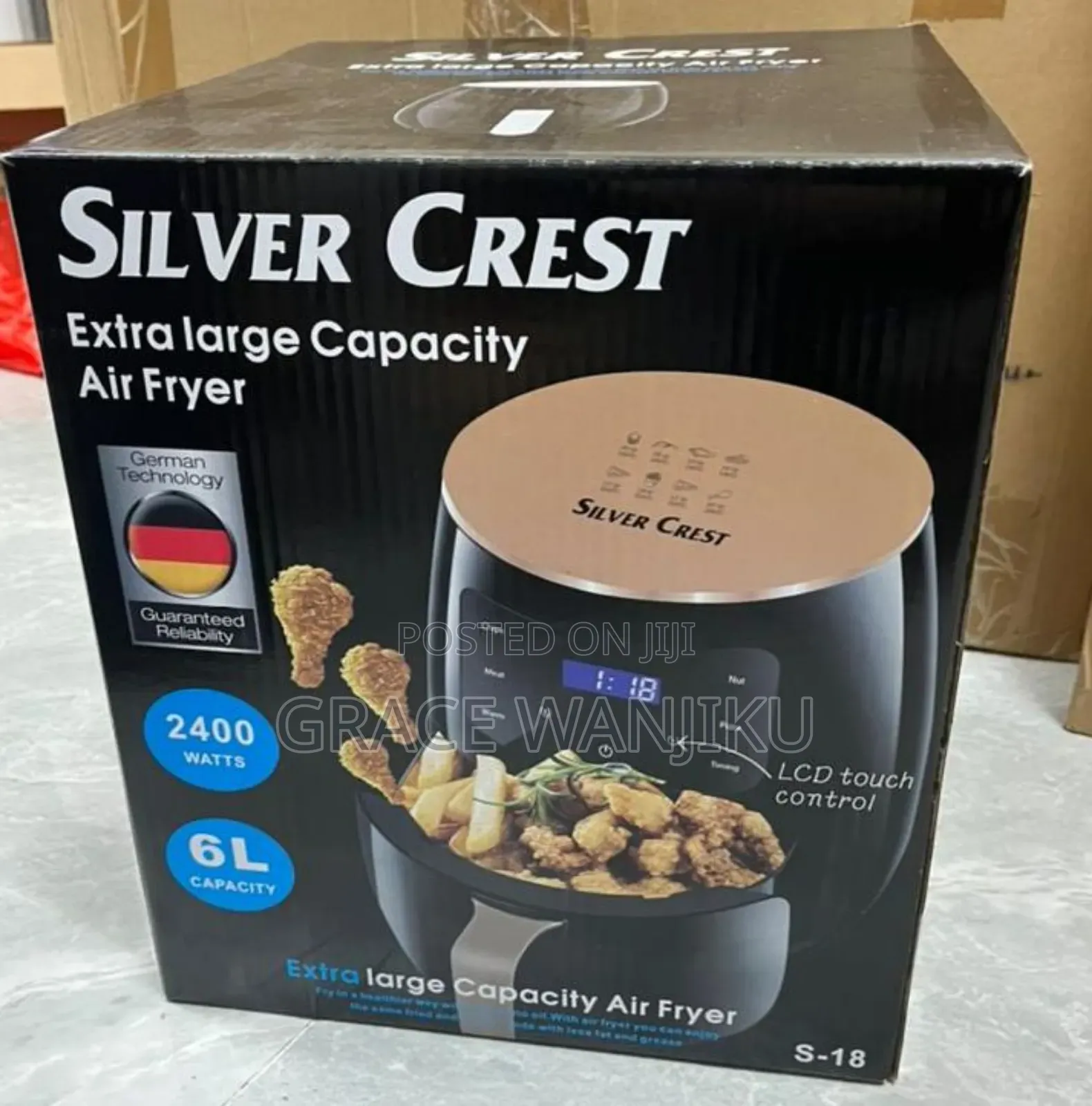 Silvercrest Air Frier 6 Litres 2400 Watts With Mettallic Oven