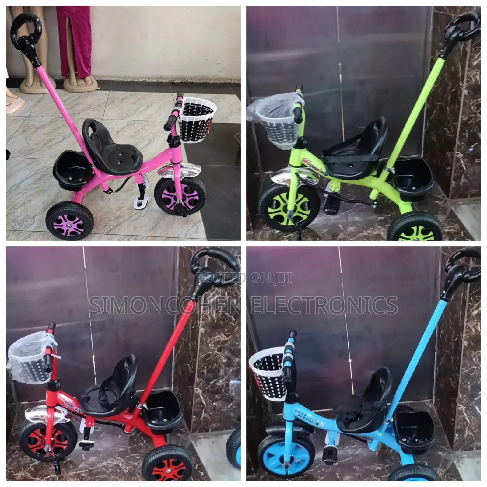 Kids Tricycles
With A Push Handle
