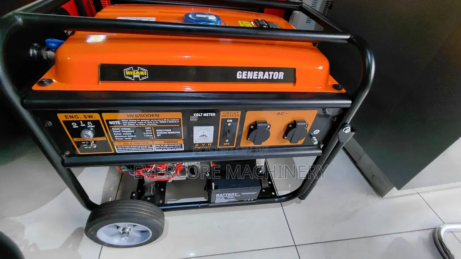 Hisaki Japan 6.5kva Keystart Petrol Generator Single Phase.