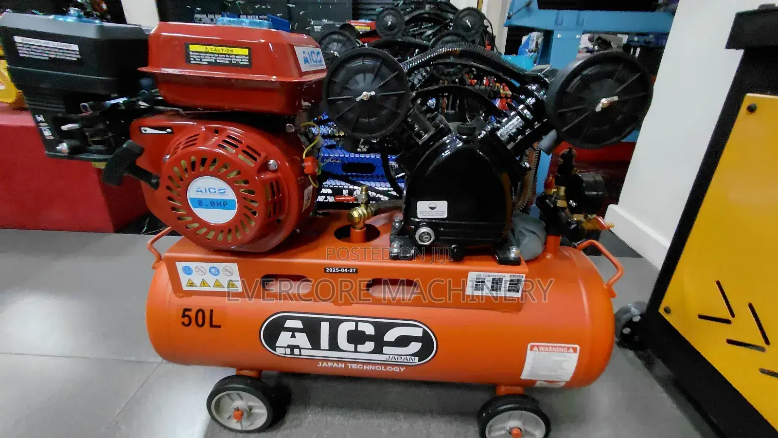 Aico Jjapan 50l Petrol Air Compressor Machine Double Piston.