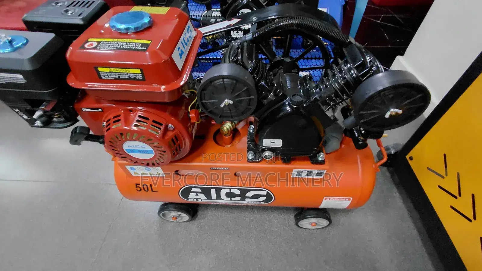 Aico Jjapan 50l Petrol Air Compressor Machine Double Piston.