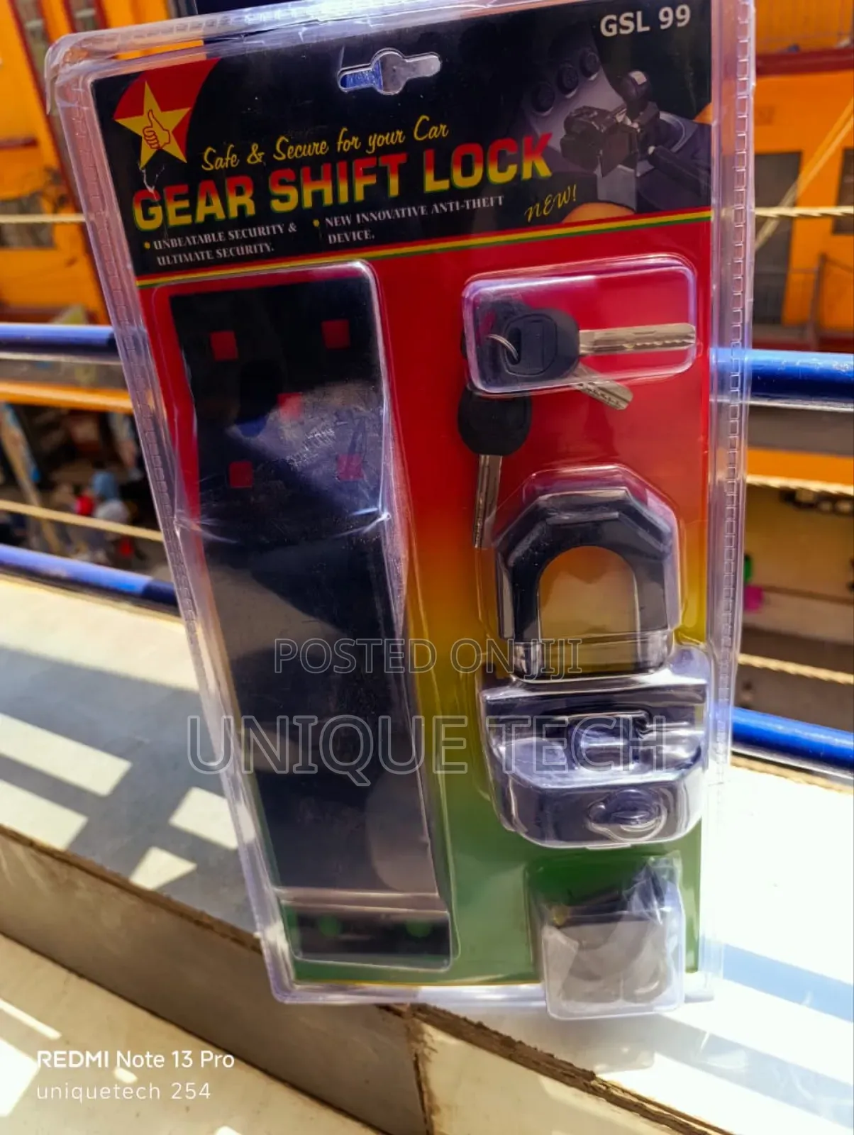 Car Gear Shift Lock With Keys Heavy-Duty Anti-Theft Locking Tool