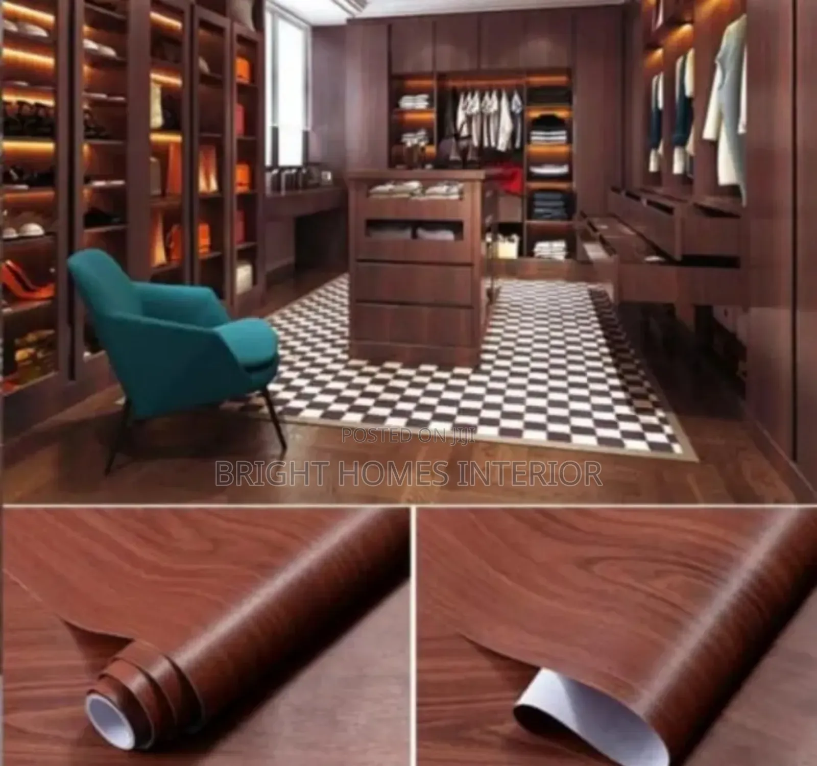Mahogany Peel and Stick Contact Paper for Kitchen Cabinets