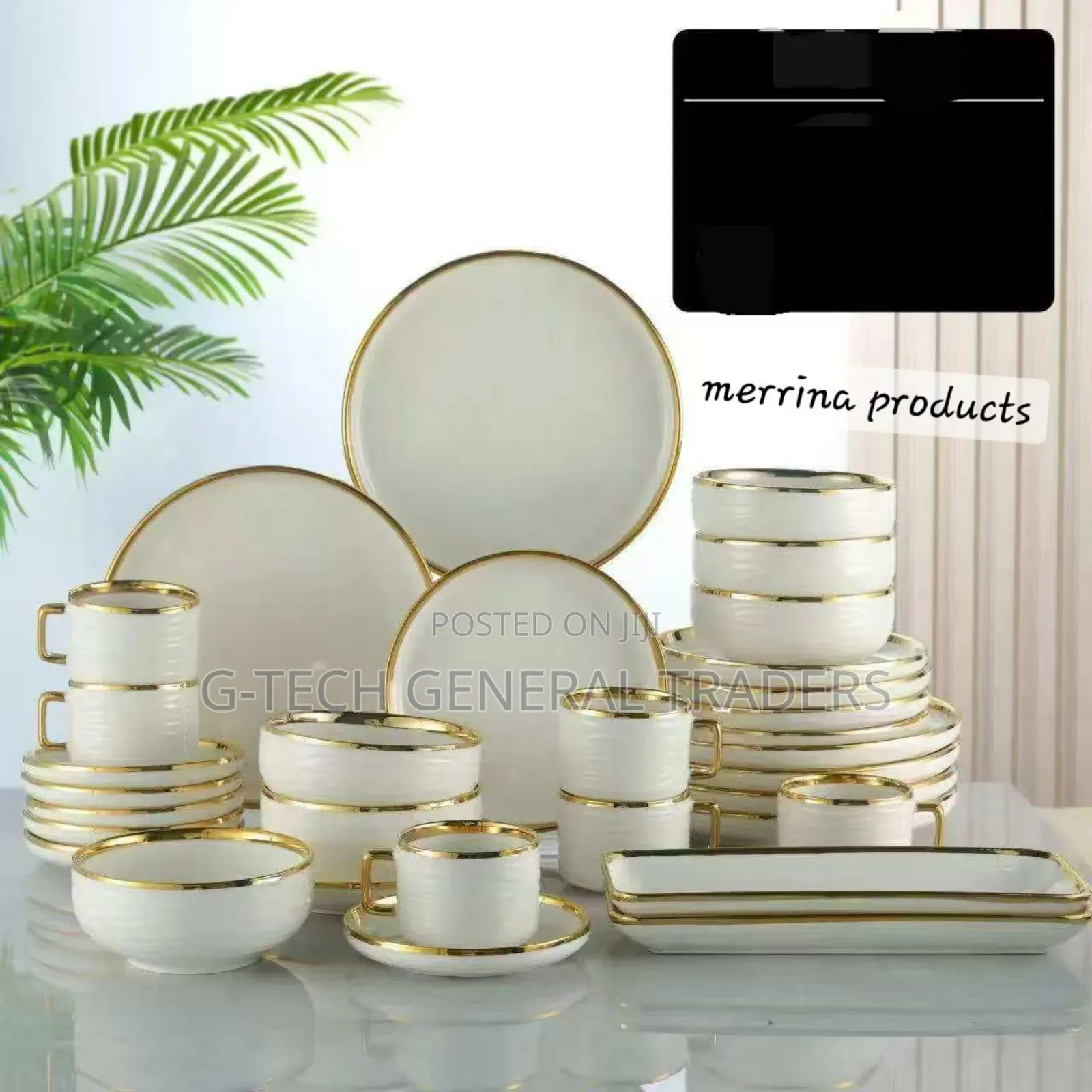 Unique 32pc Golden Lining Dinner Set