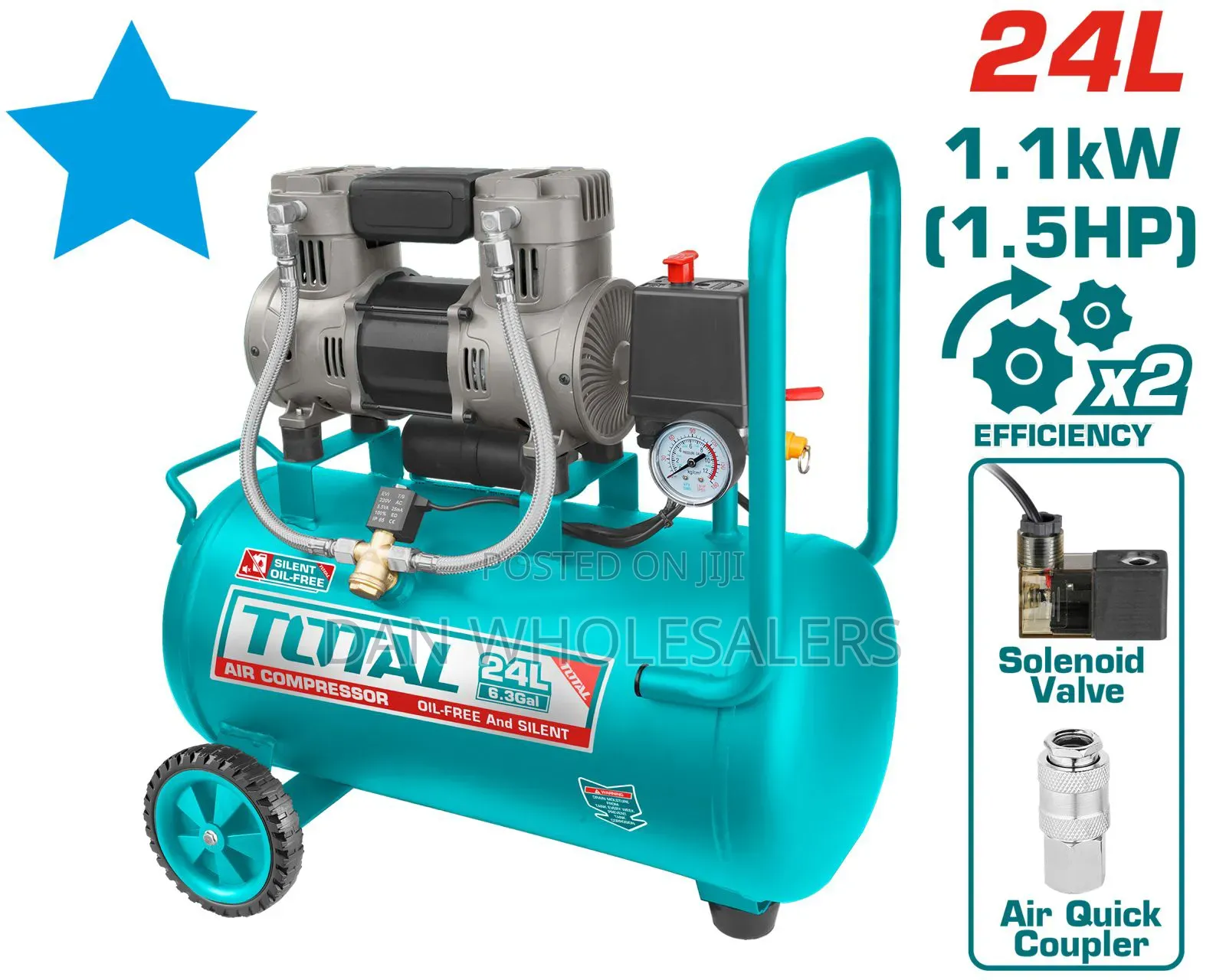 Total 24 Liters Oil Free Compressor