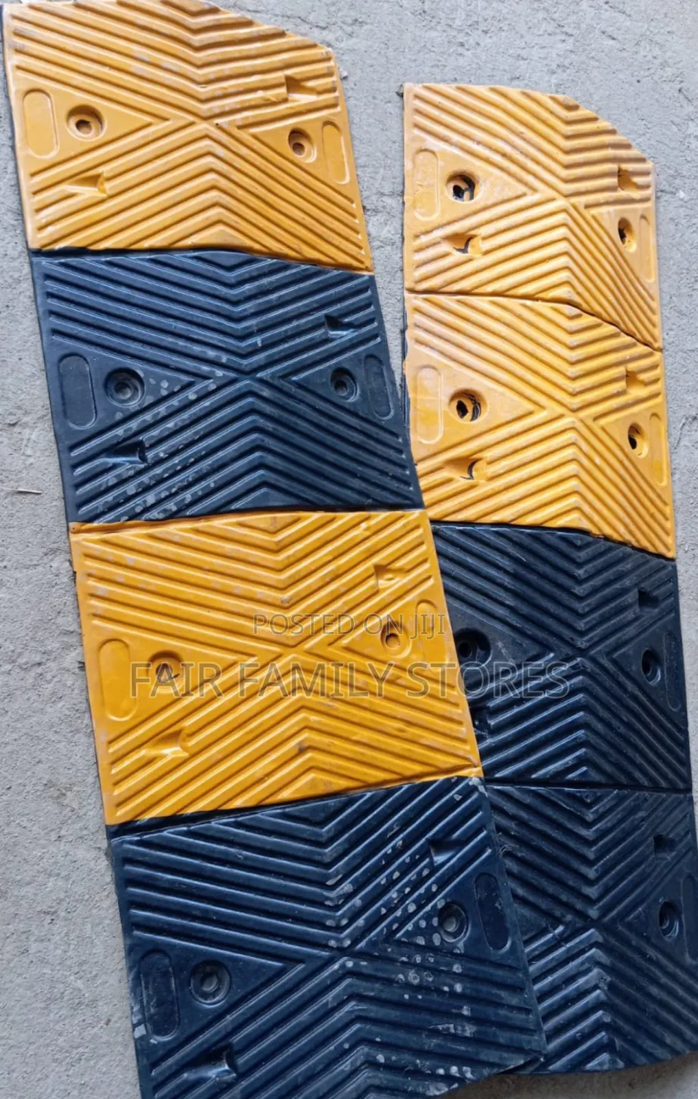 Speed Bump With Yellow Stripes
