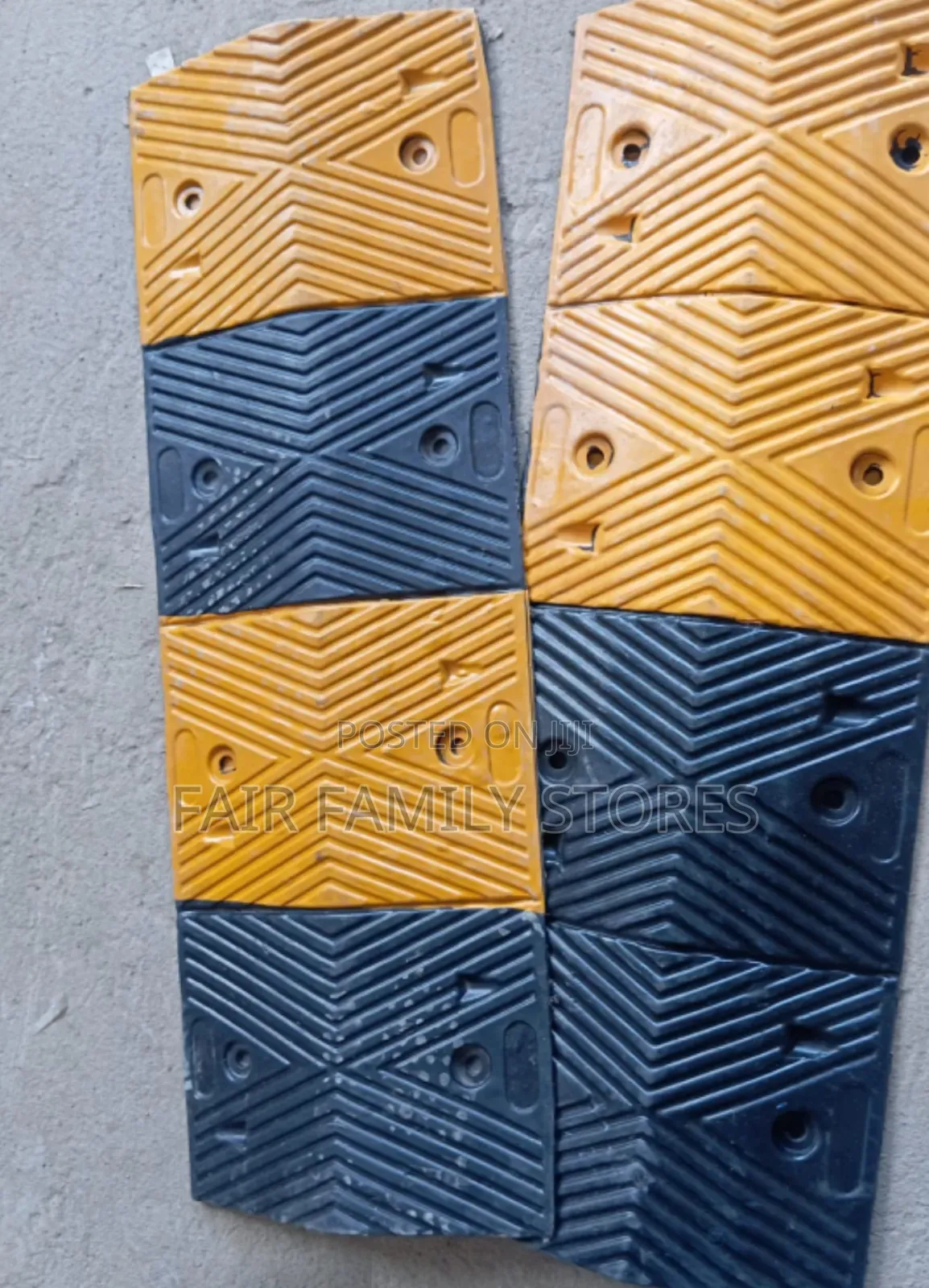 Speed Bump With Yellow Stripes
