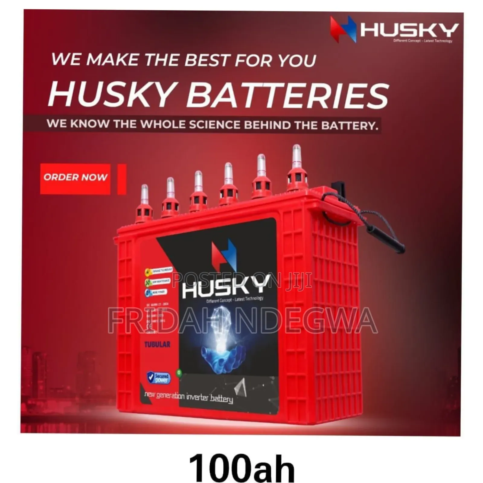 Husky Tall Tubular Battery 100ah With Acid
