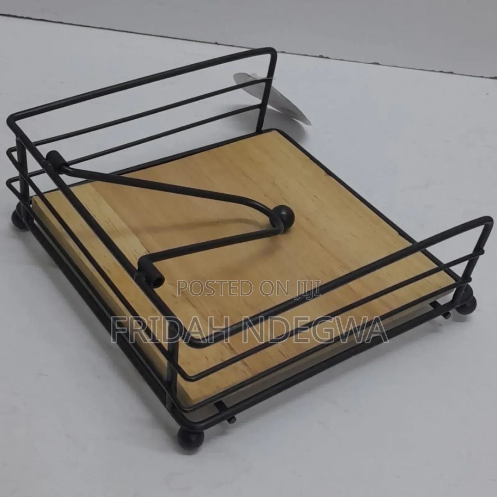 Wooden Black Serviette Holder