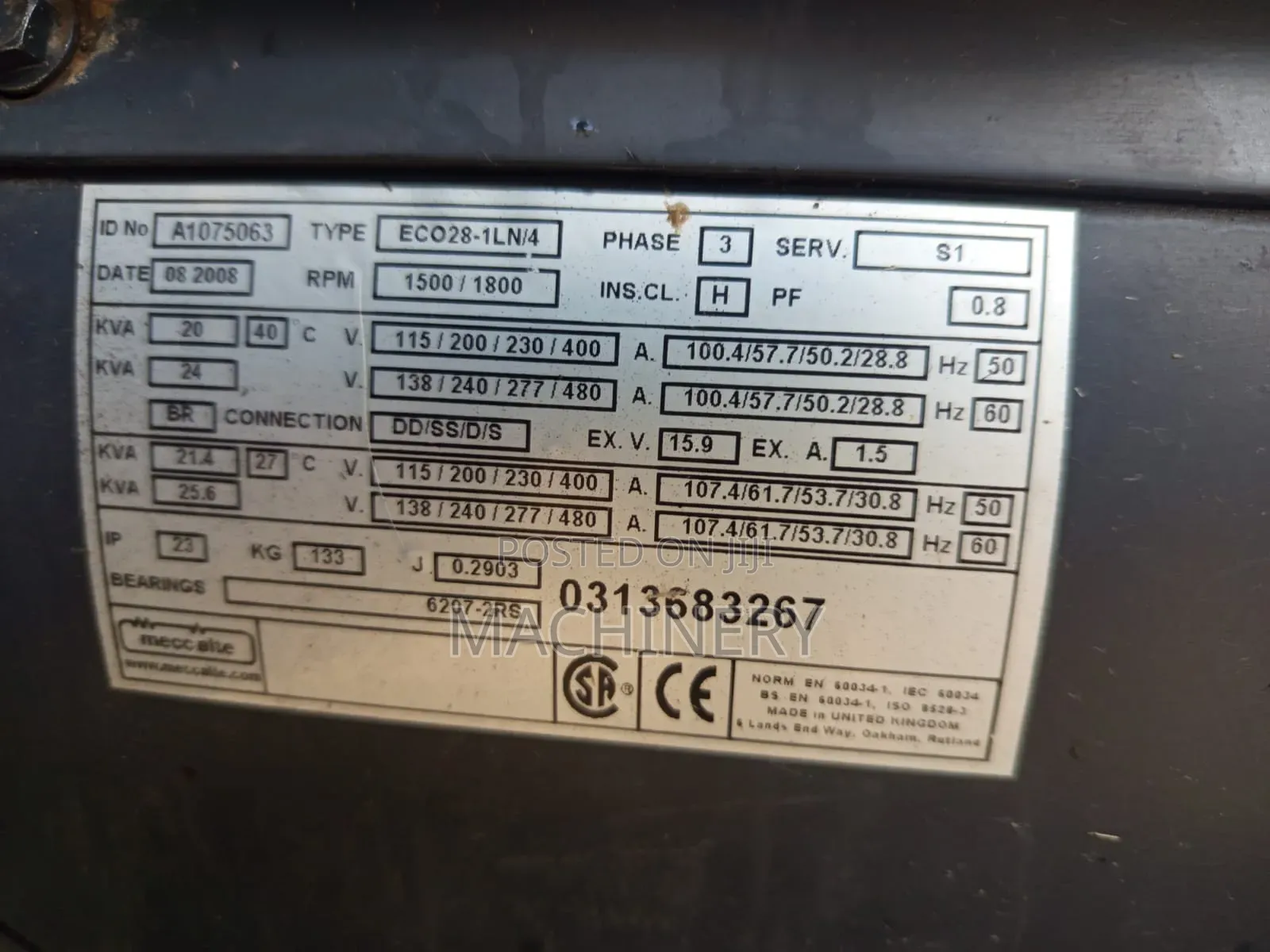 25kva Ex Uk Perkins Power Generator For Sale And Hire