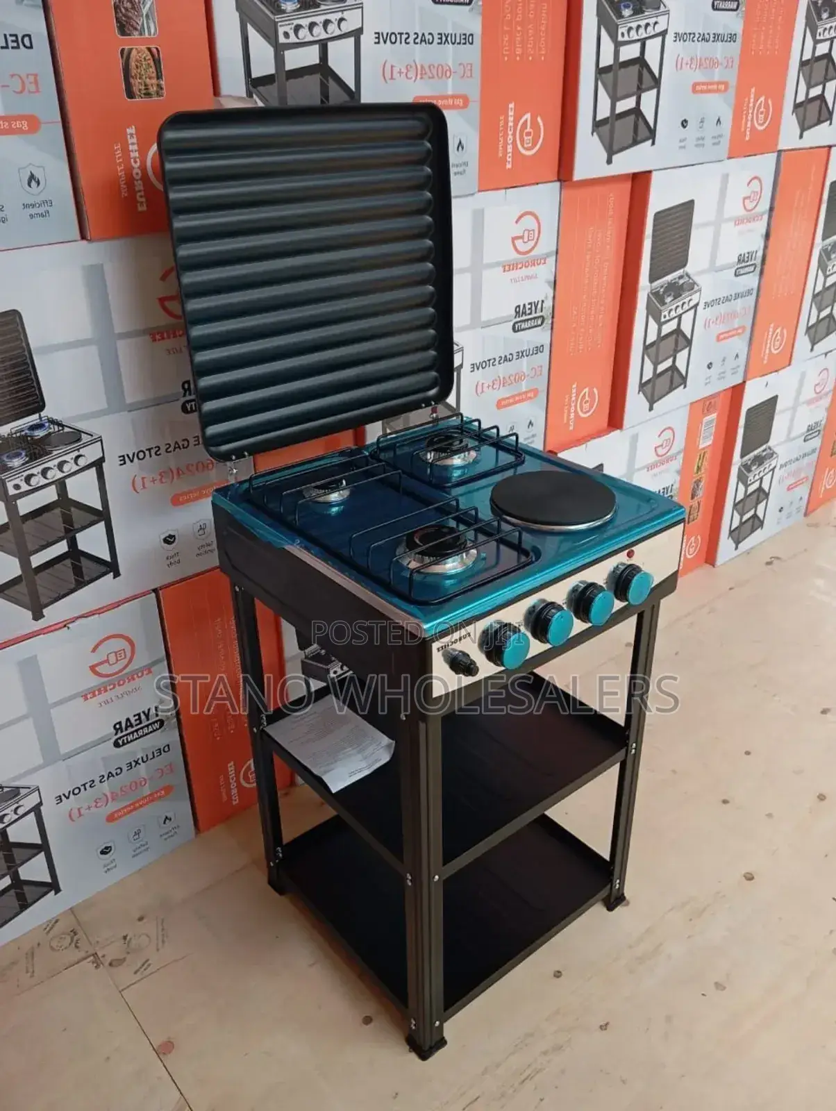 Eurochef 3 Gas 1 Electric Cooker With Shelves