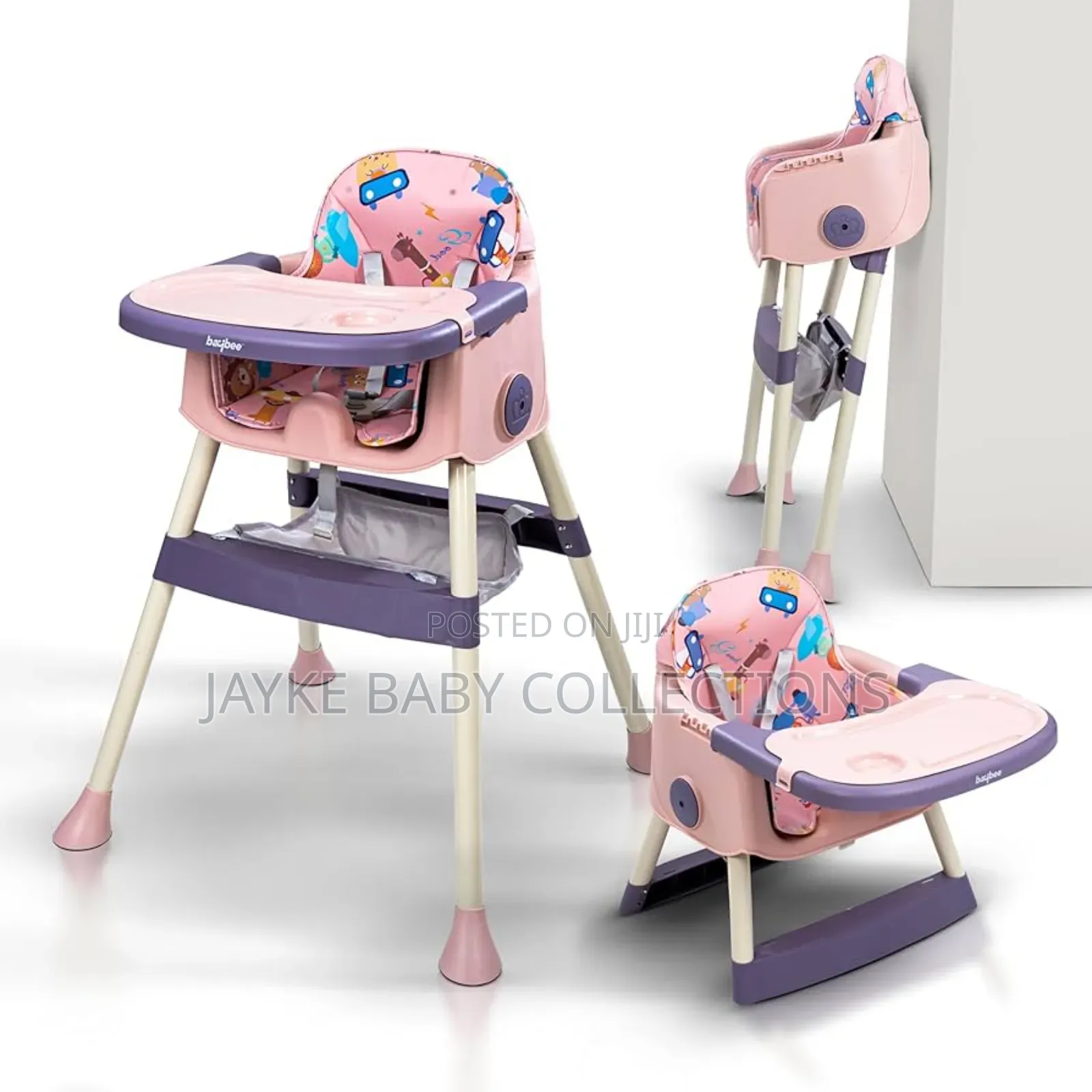 3-in-1 Adjustable Baby High Chair With Tray