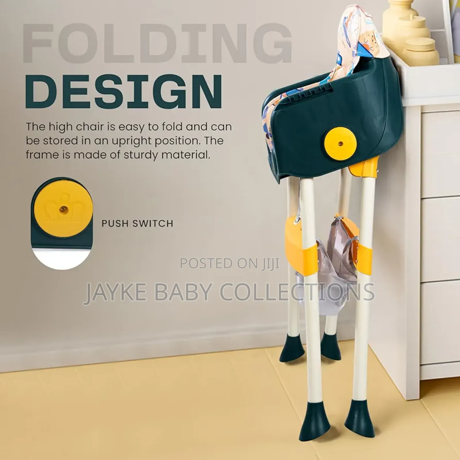 3-in-1 Adjustable Baby High Chair With Tray