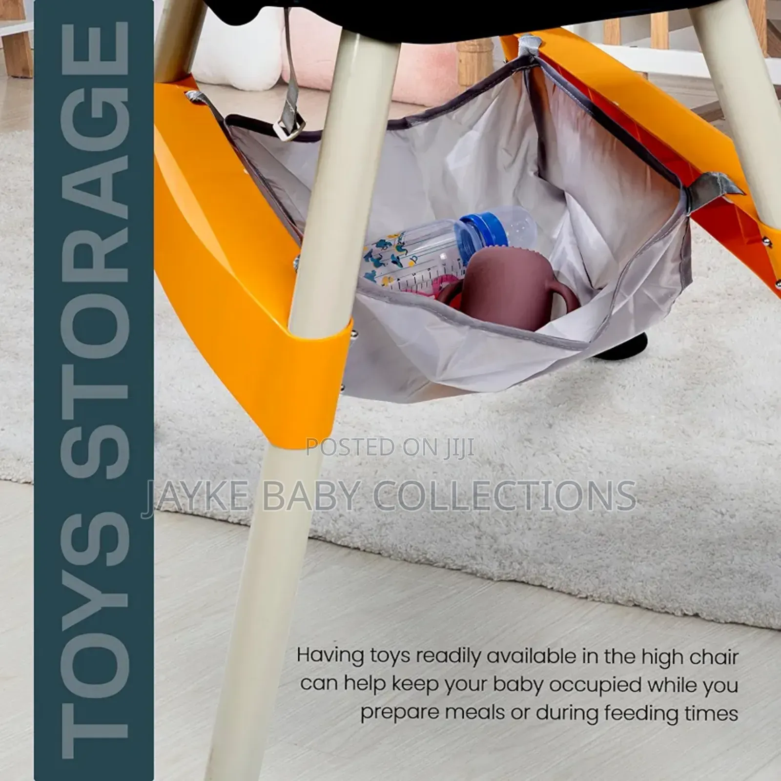 3-in-1 Adjustable Baby High Chair With Tray