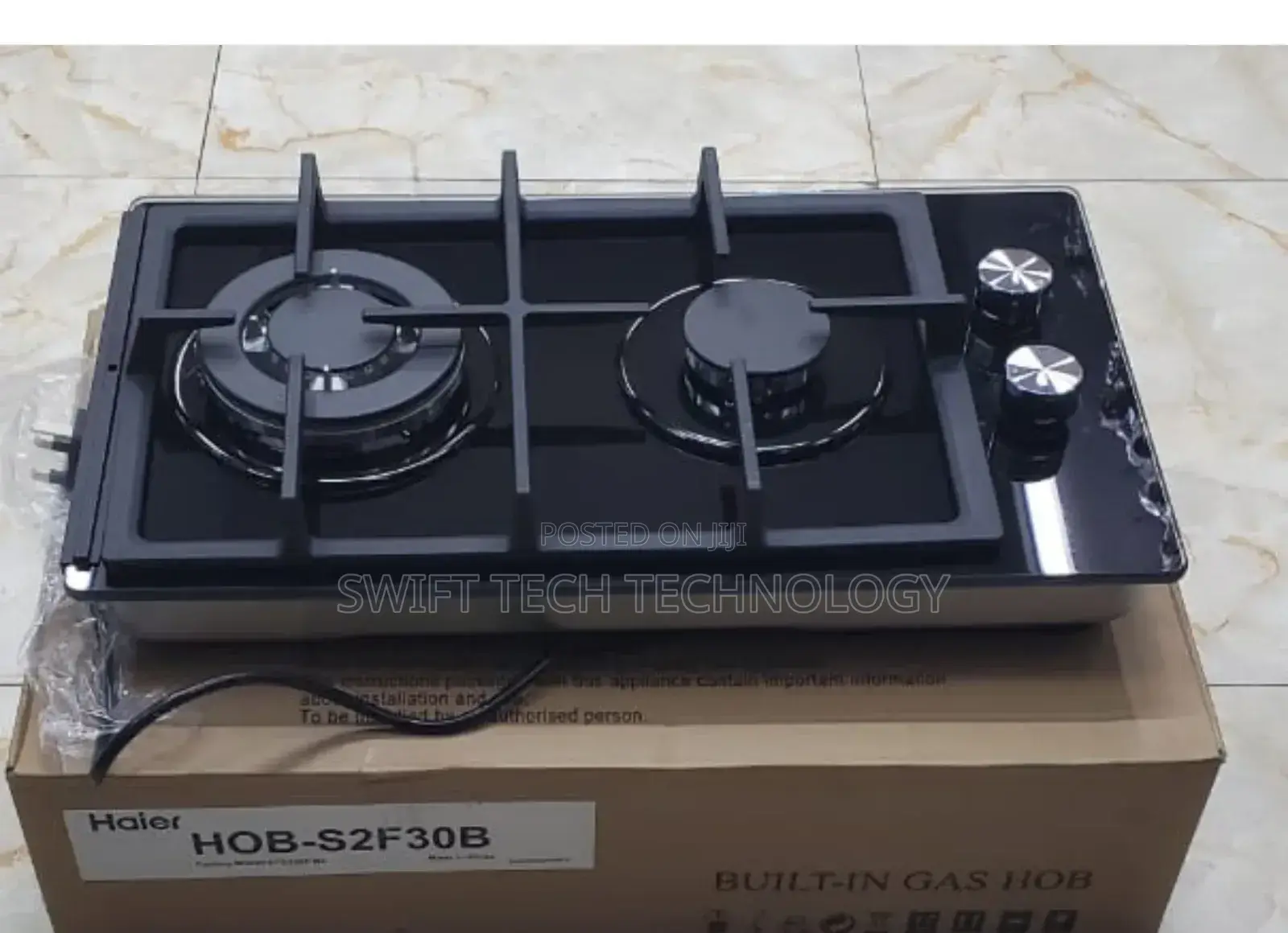 Haier Glass Inbuilt 2 Burner With Wok Burner Hob Cooker