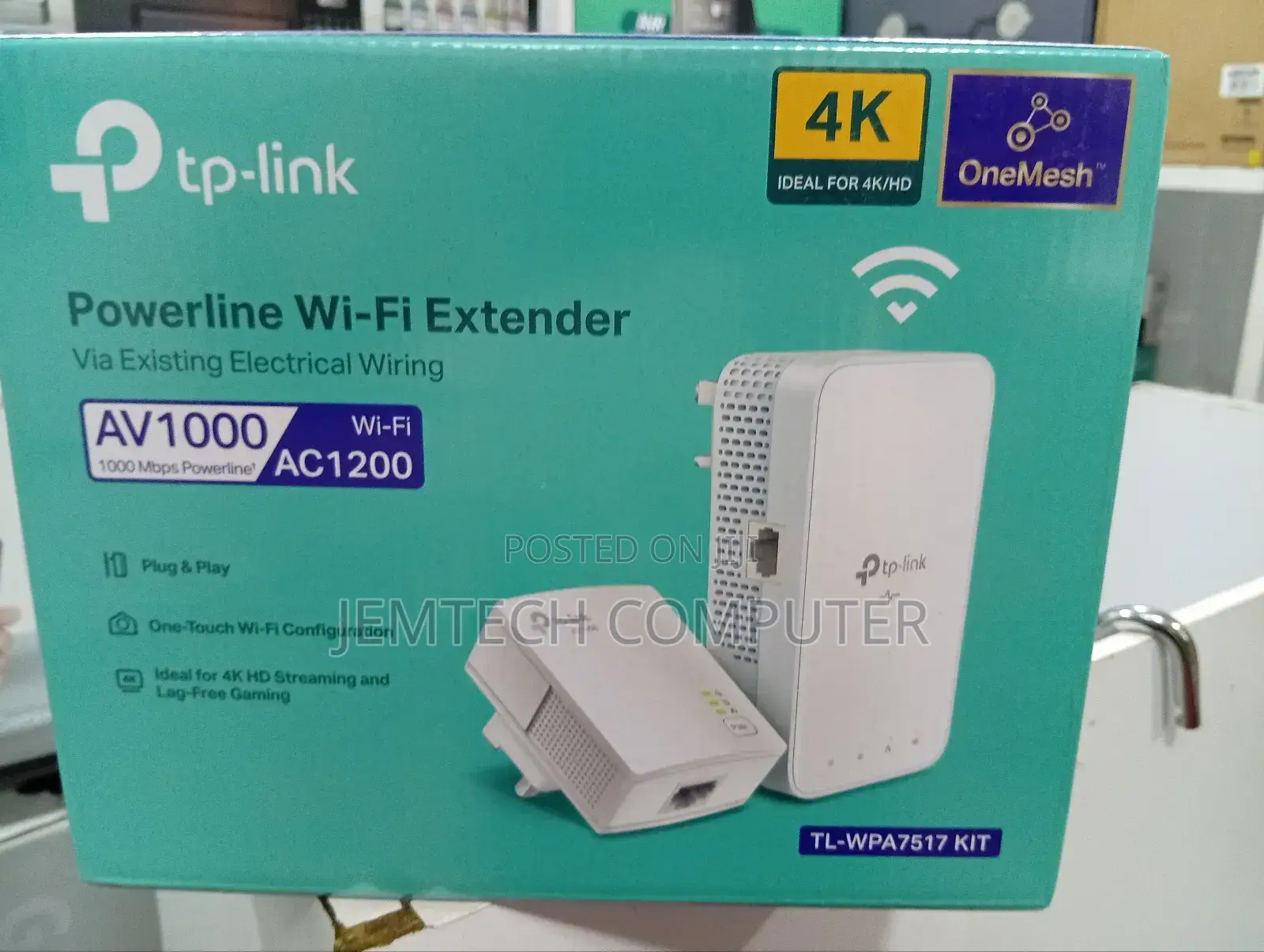 Tp- Link Tl-Wpa7517 Av1000 Gigabit Powerline Ac Wi-Fi Extender Kit