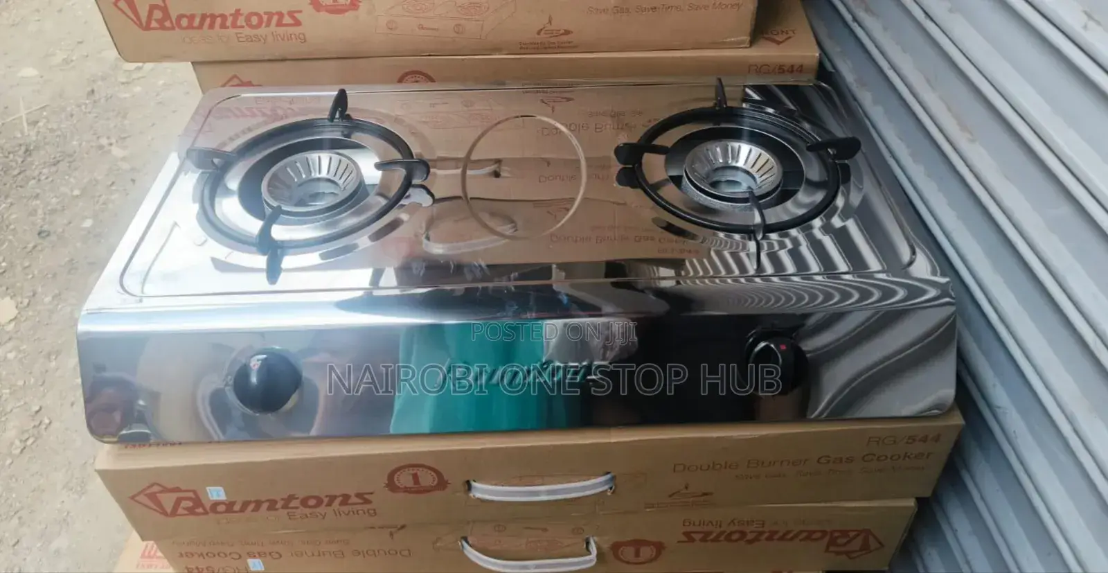 Rg/544 Stainless Double Burner Gas Cooker